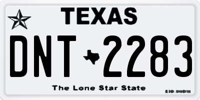 TX license plate DNT2283