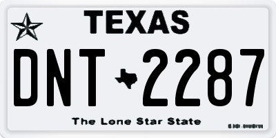 TX license plate DNT2287
