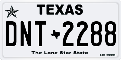 TX license plate DNT2288
