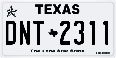 TX license plate DNT2311