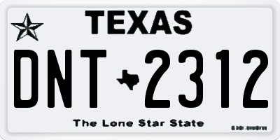 TX license plate DNT2312