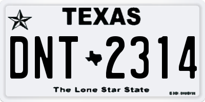 TX license plate DNT2314