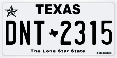 TX license plate DNT2315
