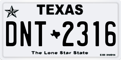 TX license plate DNT2316