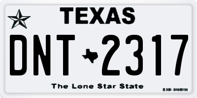 TX license plate DNT2317