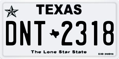 TX license plate DNT2318