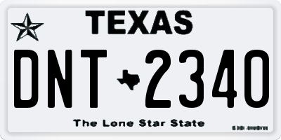 TX license plate DNT2340