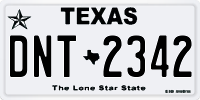 TX license plate DNT2342