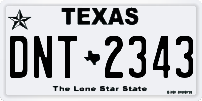 TX license plate DNT2343