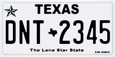 TX license plate DNT2345