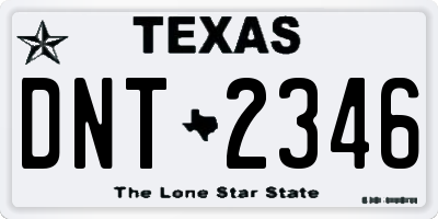 TX license plate DNT2346