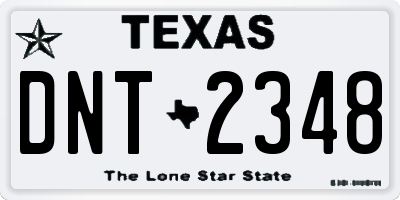 TX license plate DNT2348