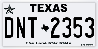 TX license plate DNT2353