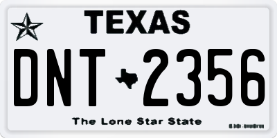 TX license plate DNT2356