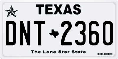 TX license plate DNT2360