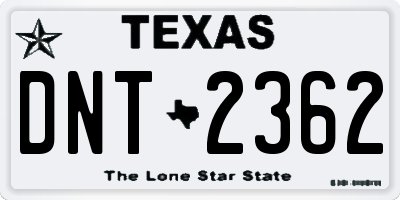 TX license plate DNT2362