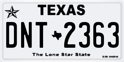 TX license plate DNT2363