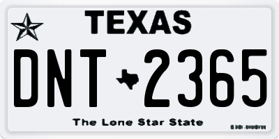 TX license plate DNT2365