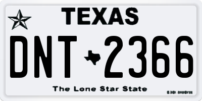 TX license plate DNT2366
