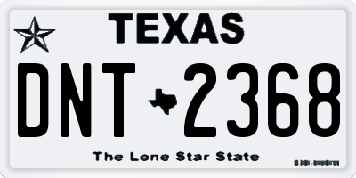TX license plate DNT2368