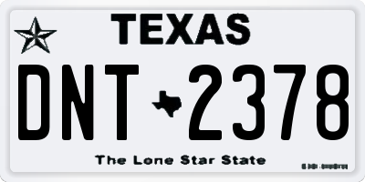 TX license plate DNT2378