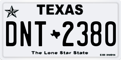 TX license plate DNT2380