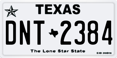 TX license plate DNT2384