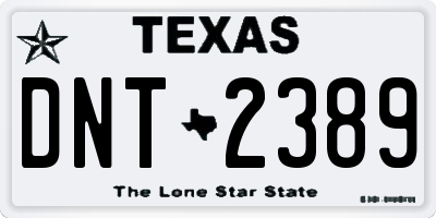 TX license plate DNT2389