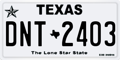 TX license plate DNT2403