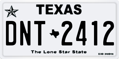 TX license plate DNT2412