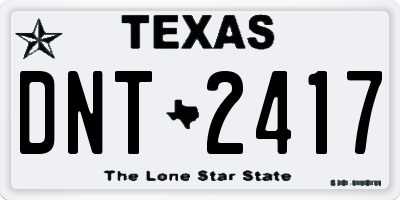 TX license plate DNT2417