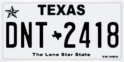 TX license plate DNT2418