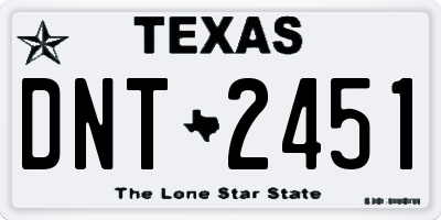 TX license plate DNT2451