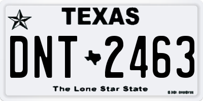 TX license plate DNT2463