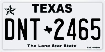 TX license plate DNT2465