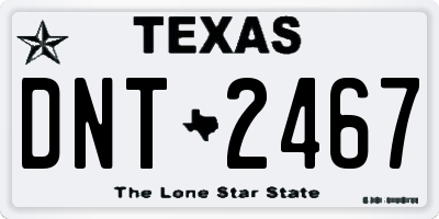 TX license plate DNT2467