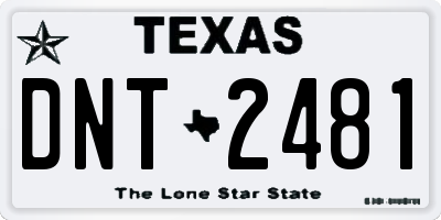 TX license plate DNT2481