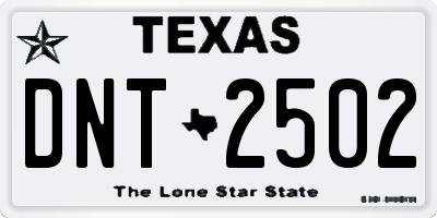 TX license plate DNT2502