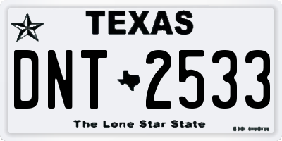 TX license plate DNT2533