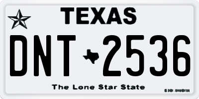 TX license plate DNT2536