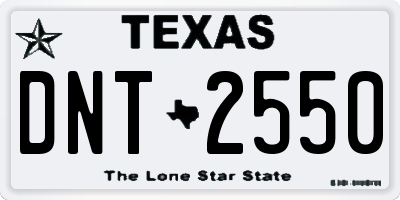 TX license plate DNT2550
