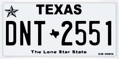 TX license plate DNT2551
