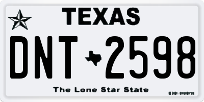 TX license plate DNT2598