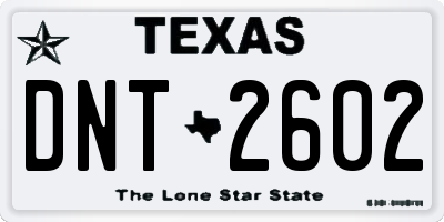 TX license plate DNT2602