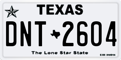 TX license plate DNT2604