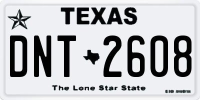 TX license plate DNT2608