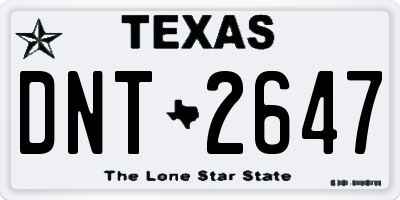 TX license plate DNT2647