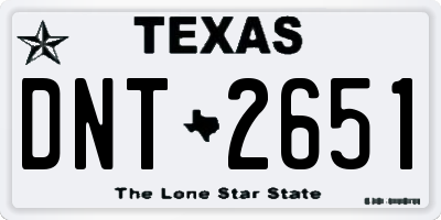 TX license plate DNT2651