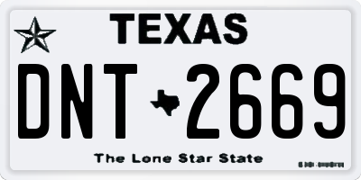 TX license plate DNT2669
