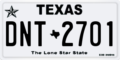 TX license plate DNT2701